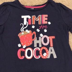 Gymboree “time for hot cocoa” banded bottom shirt